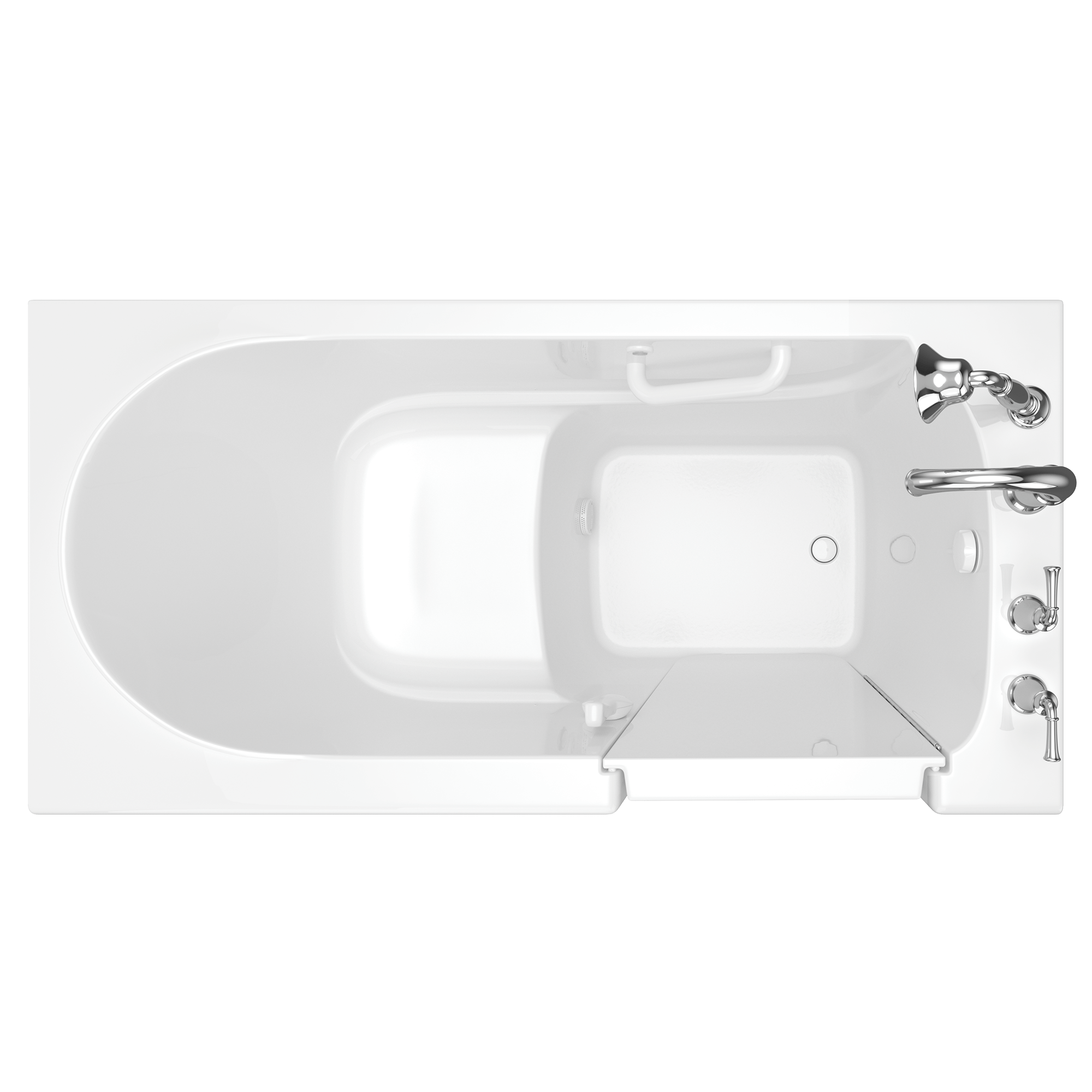 Gelcoat Value Series 30x60 Inch Soaking Walk In Bathtub   Right Hand Door and Drain WIB WHITE